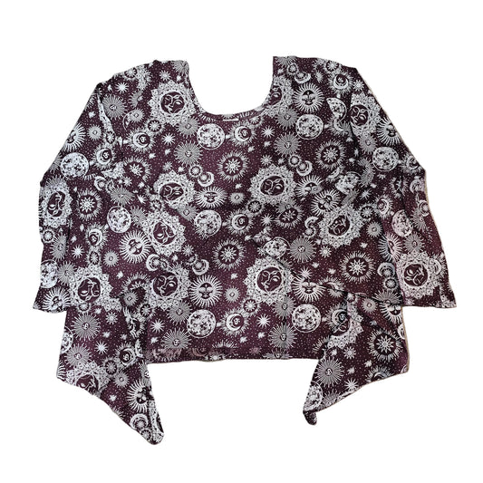 Sun and Moon Celestial Print Fairy Cut Blouse