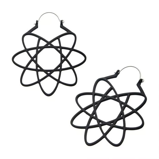 Matte Black Geometry Plug Hoops - 20g
