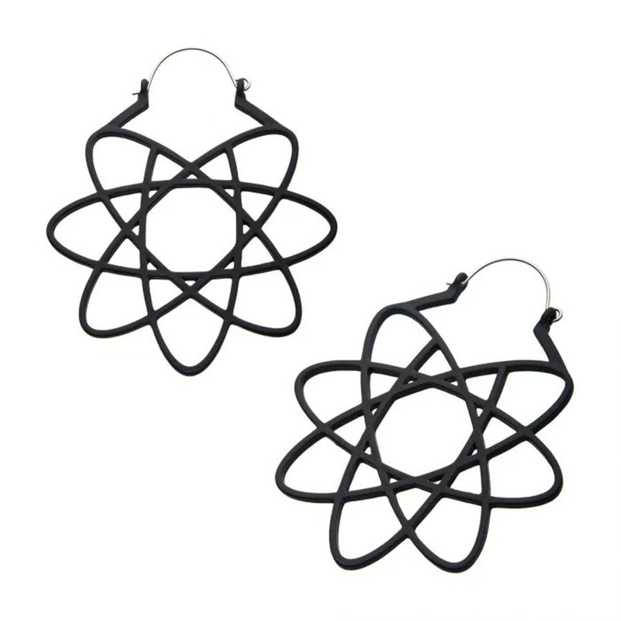 Matte Black Geometry Plug Hoops - 20g SALE