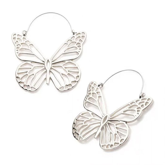 Butterfly Plug Hoops - 20g