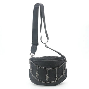 Embossed Skull Chain Shoulder Bag