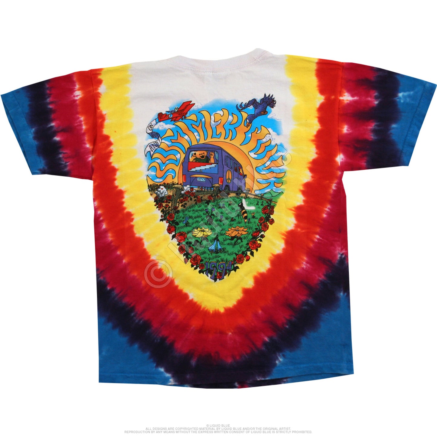Grateful Dead Kids Summer Tour Bus Tie Dye T-Shirt