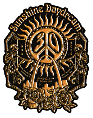 Sunshine Daydream 30th Anniversary Skeleton STL Logo Die Cut Sticker - Gold