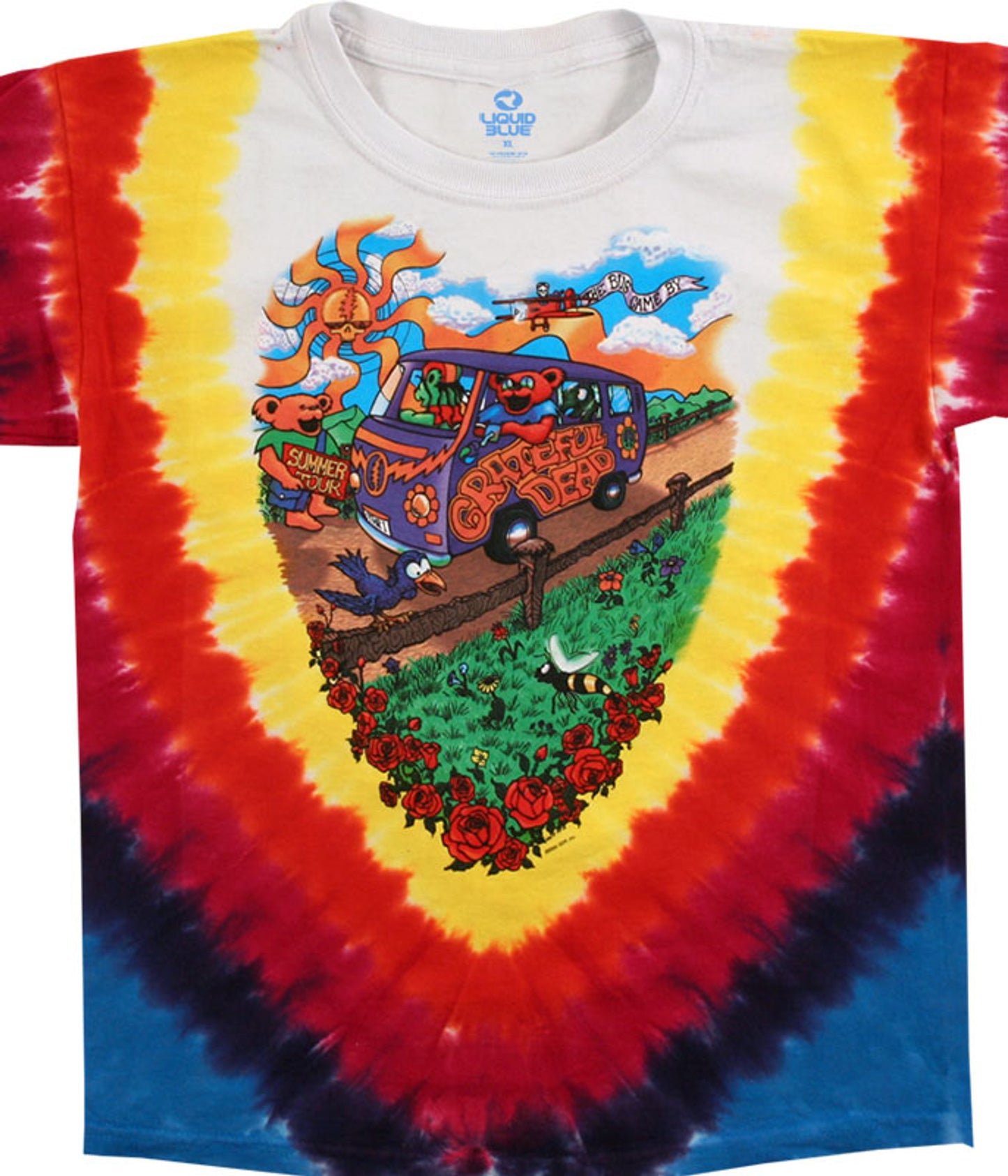 Grateful Dead Kids Summer Tour Bus Tie Dye T-Shirt