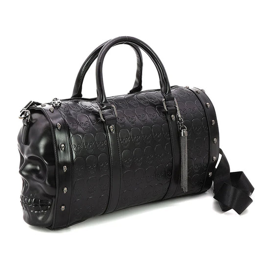 Embossed 3D Molded Skull Duffel Bag