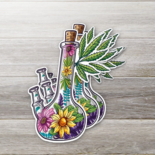 Blooming Bong Floral Sticker - 2"