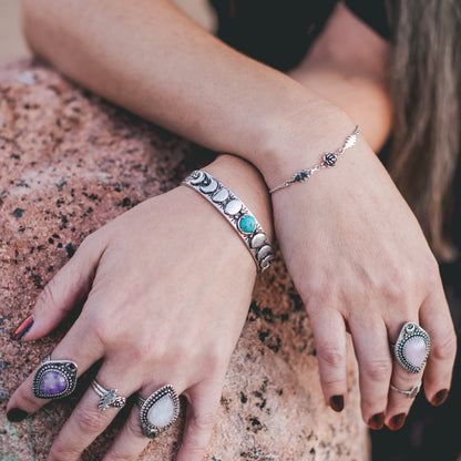 Moon Phases Cuff Bracelet | Turquoise