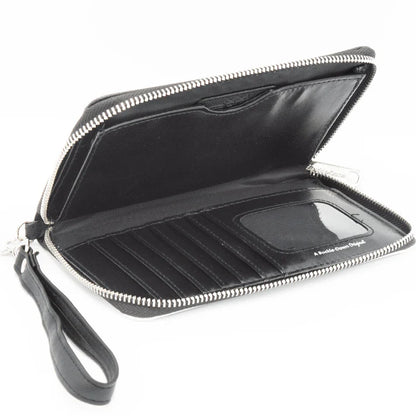 Grateful Dead Dancing Bear Icon Swirl Multi Color Zip Around Wallet with Detachable Wristlet Strap