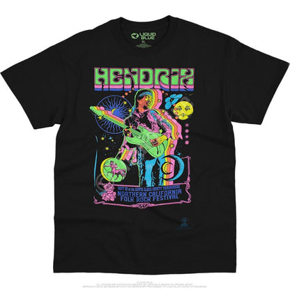 Jimi Hendrix Guitar Blacklight T-Shirt