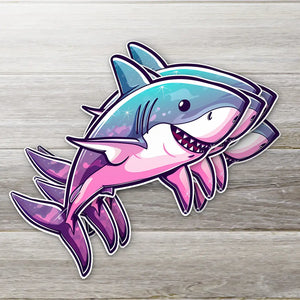Smiley Shark Sticker - 2"