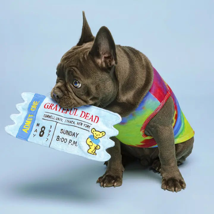 fabdog Grateful Dead Cornell '77 Concert Ticket Dog Toy