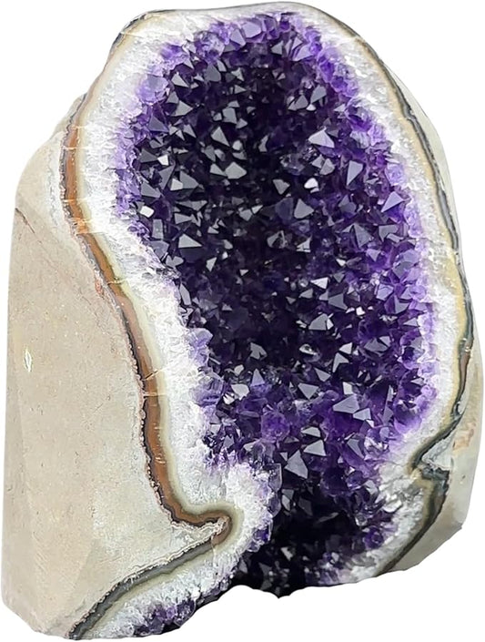 Polished Quartz Crystal Cluster – Raw Amethyst Stone Rounded Edge – Grade A+ Dark Purple