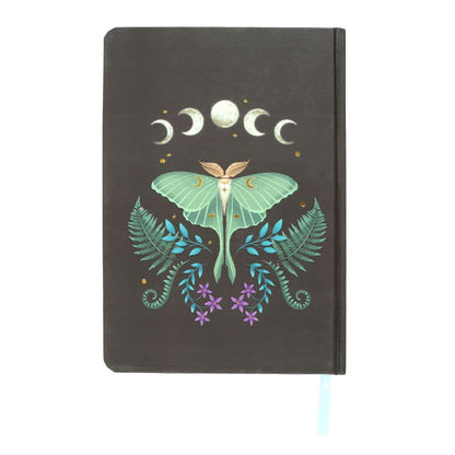 Luna Moth & Moon Phases Hardcover Journal
