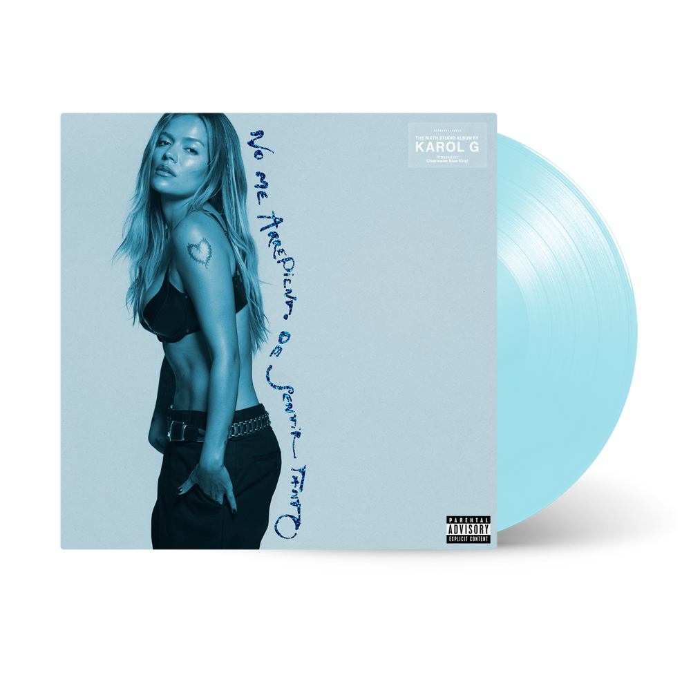 the album cover for Karol G - NO ME ARREPIENTO DE SENTIR TANTO [Clearwater Blue]