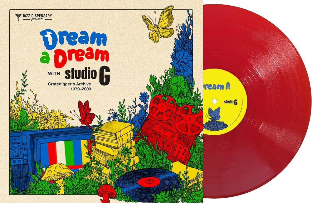 the album cover for Various Artists - Jazz Dispensary Presents - Dream A Dream With Studio G: Cratedigger's Archive (1970-2009) [Apple Red Vinyl]