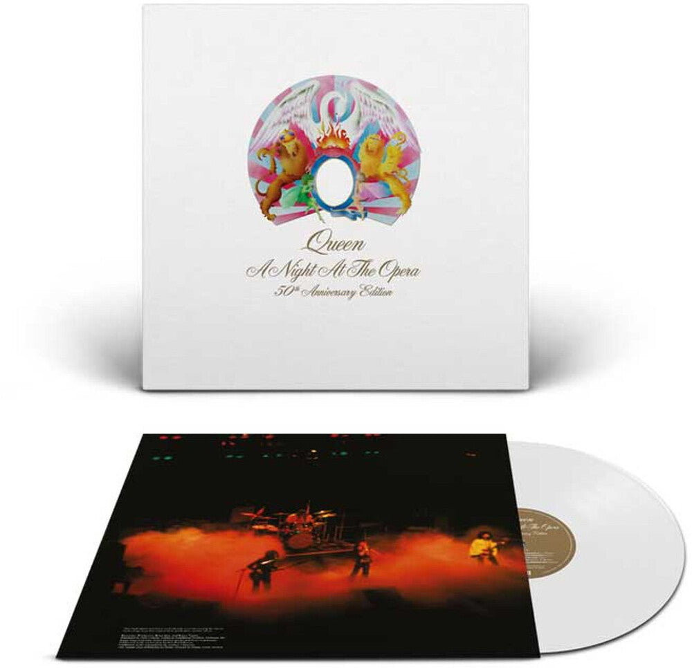 the album cover for Queen - A Night At The Opera [180g Clear Vinyl]