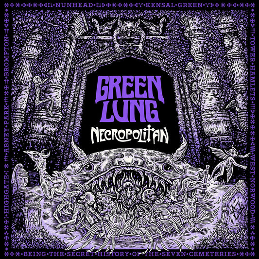 the album cover for Green Lung - Necropolitan [Colored Vinyl] (Gate) (Purp) (Uk)