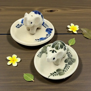 Floral Elephant Ceramic Incense Burner - Assorted