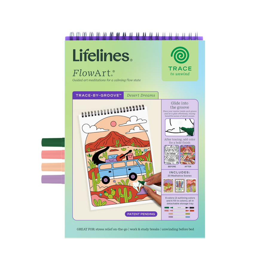 Lifelines™ FlowArt: Trace-By-Grove Desert Dreams Coloring Pad