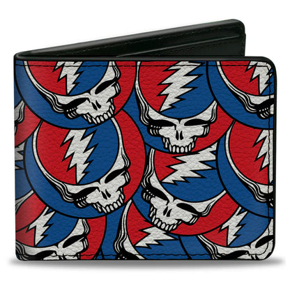Grateful Dead Steal Your Face Stacked Print Bi-Fold Wallet