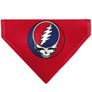 Grateful Dead Steal Your Face Logo Red and Blue Pet Bandana