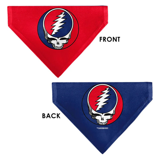 Grateful Dead Steal Your Face Logo Red and Blue Pet Bandana