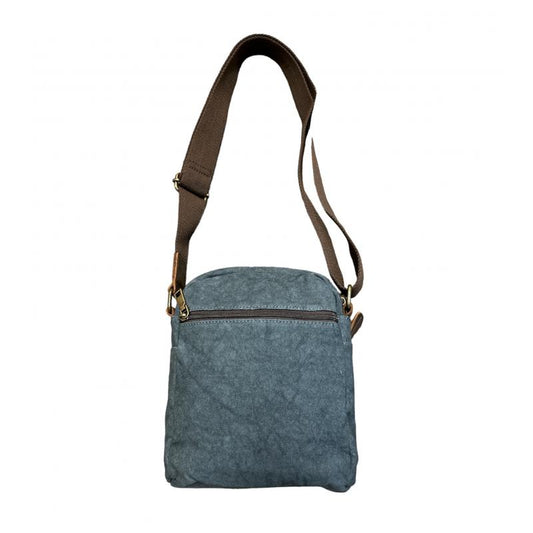 Canvas & Woven Tapestry Crossbody Bag
