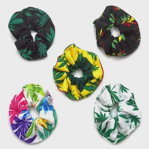 Pot Leaf Scrunchie - Assorted