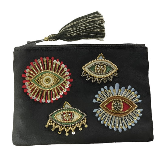 Evil Eye Black Coin Purse