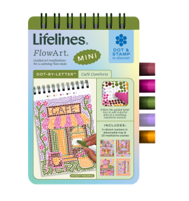Lifelines™ FlowArt: Dot-By-Letter Cafe Comforts Mini Coloring Pad