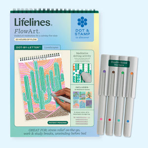 Lifelines™ FlowArt: Dot-By-Letter Landscapes Coloring Pad