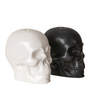 Black and White Skulls Salt & Pepper Shaker Set