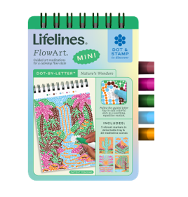 Lifelines™ FlowArt: Dot-By-Letter Nature's Wonders Mini Coloring Pad
