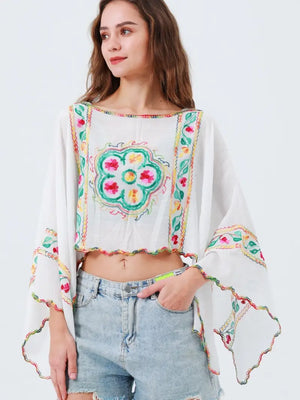 Reversible Geometric Kimono in White
