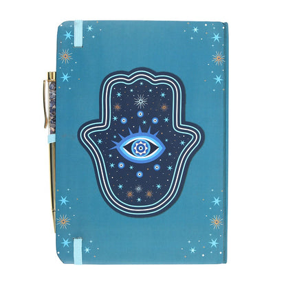 Hand of Hamsa Notebook with Crystal Pen
