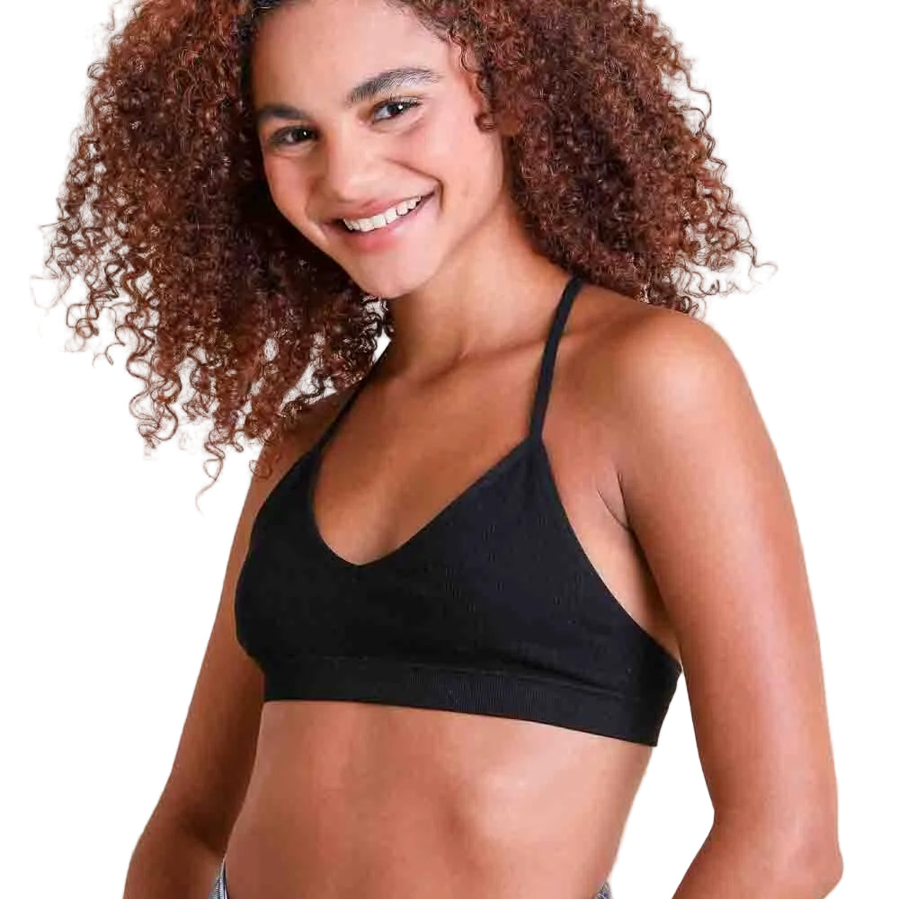 Celestial Moon Embroidered Mesh Black Bralette
