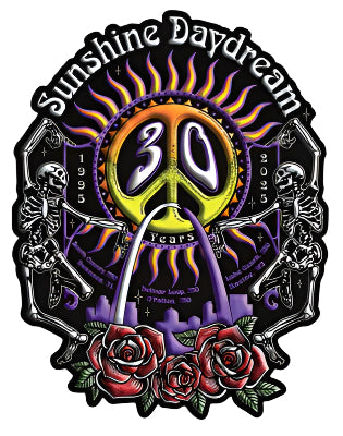 Sunshine Daydream 30th Anniversary Skeleton STL Logo Die Cut Sticker - Full Color