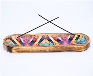 Mosaic Wooden Tray Incense Burner