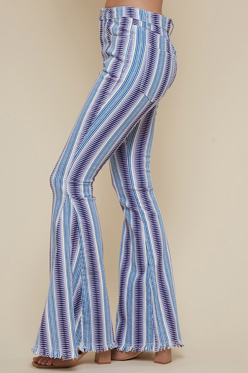 Western Aztec Print Bell Bottom Pants