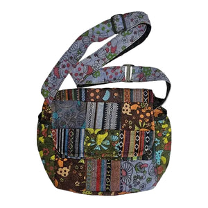 Patchwork Mushroom Print Crossbody Bag