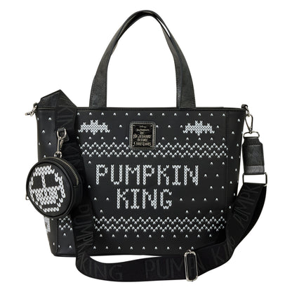 Loungefly The Nightmare Before Christmas Jack Skellington Reversible Sequins Tote Crossbody Bag with Coin Bag