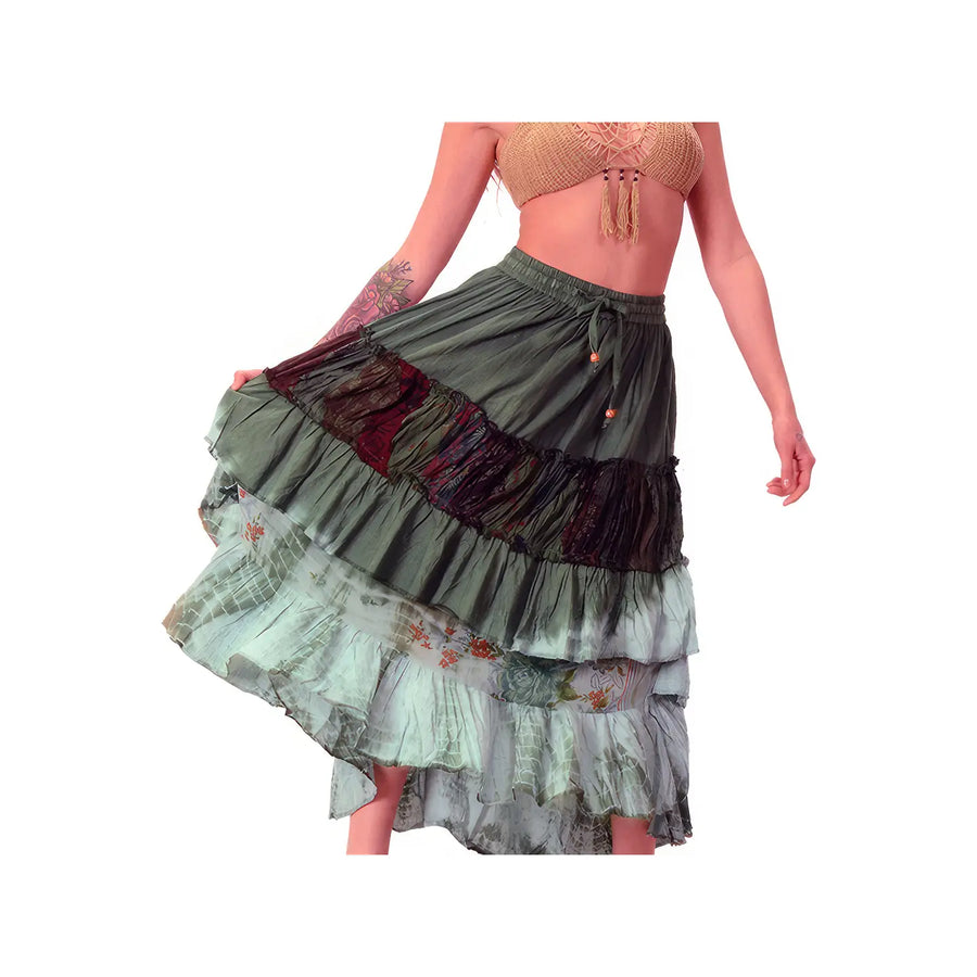 Strut Your Stuff Tiered & Layered Tie Dye Cotton Skirt