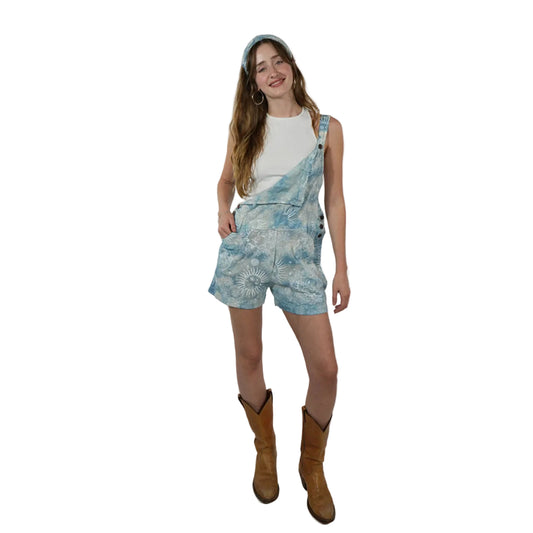 Starstruck Shorts Overalls in Sky Blue