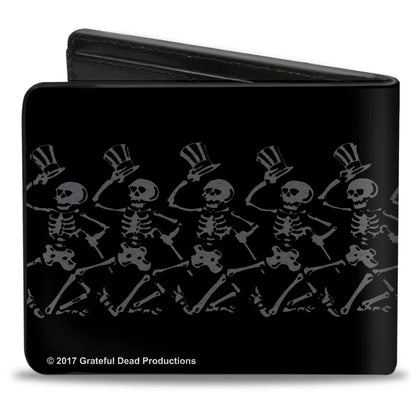 Grateful Dead Steal Your Face Logo Dancing Skeletons Bi-Fold Wallet