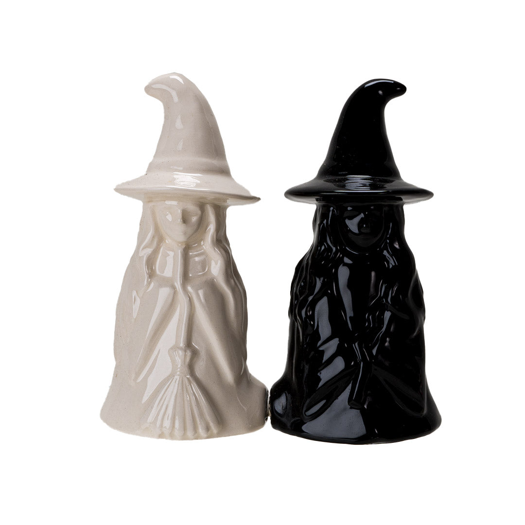 White Witch Black Witch Salt and Pepper Shaker Set