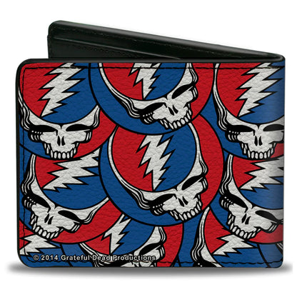 Grateful Dead Steal Your Face Stacked Print Bi-Fold Wallet