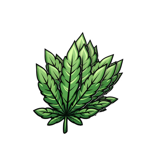 Illustrative Weed Leaf Sticker - 2"