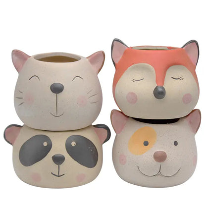 Animal Face Ceramic Planter (Assorted)