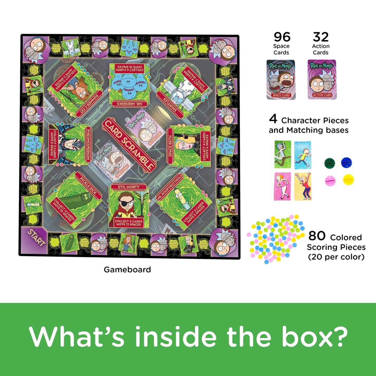 Rick & Morty Card Scramble Board Game