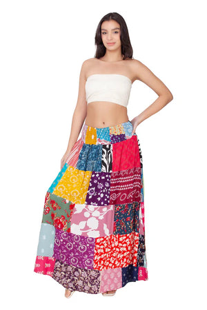 Patchwork Maxi Skirt - Assorted